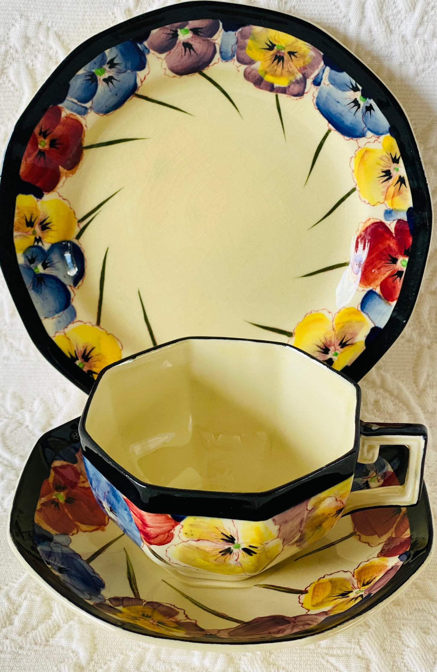 Royal Doulton Pansy Trio