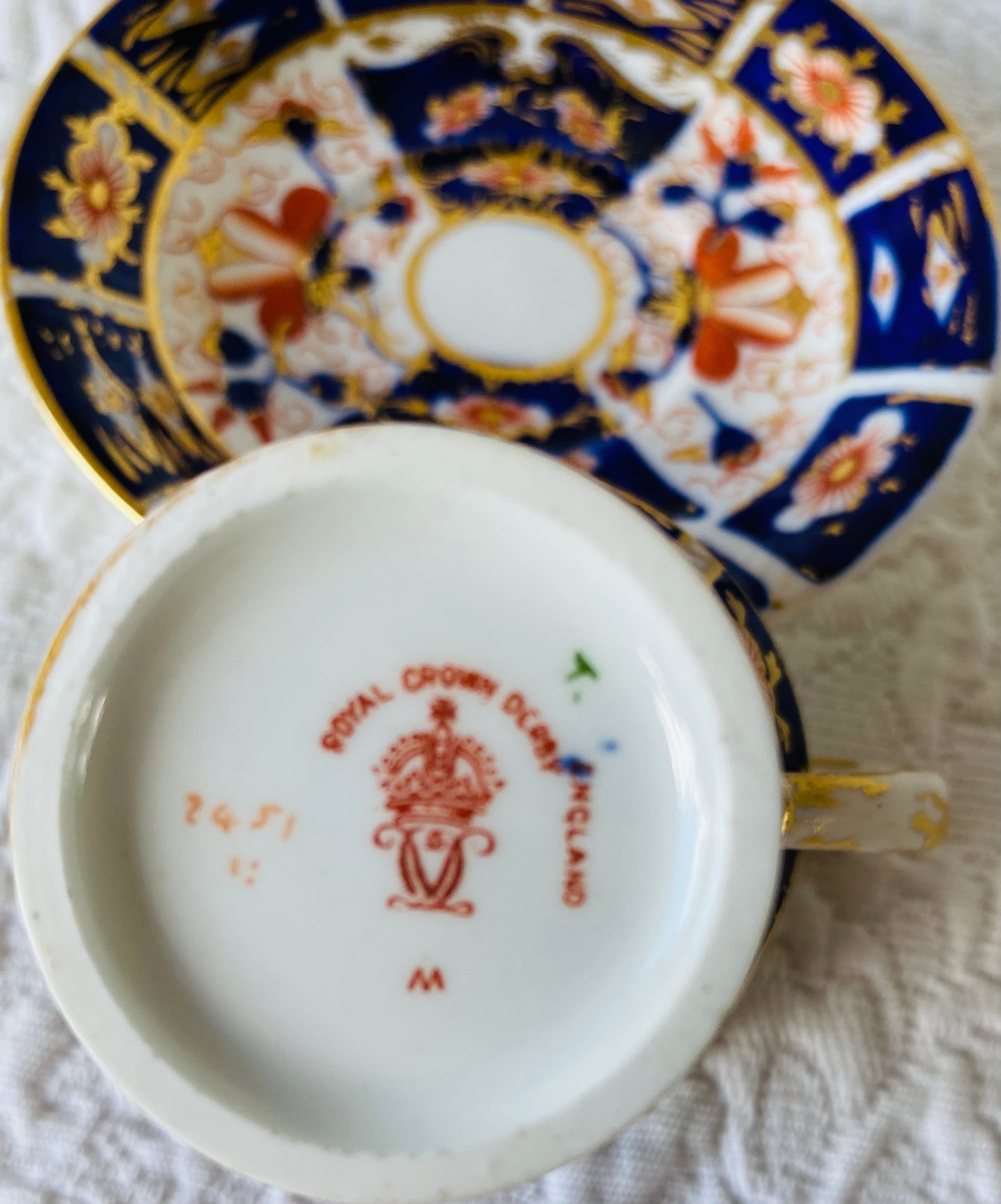 Royal Crown Derby Imari Tiny Espresso Cup & Saucer (damaged)